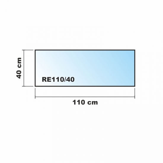 Saisonplatte Rechteck 110x40cm - Kamin-Vorlegeplatte Funkenschutzplatte Kaminbodenplatte Glasplatte