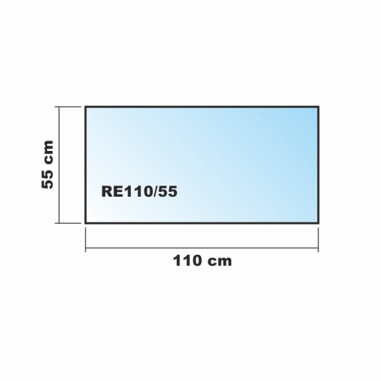 Saisonplatte Rechteck *Frosty* 110x55cm - Kamin-Vorlegeplatte Milchglas Funkenschutzplatte Kaminbodenplatte Glasplatte