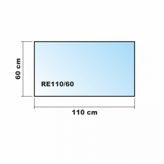 Saisonplatte Rechteck *Frosty* 110x60cm - Kamin-Vorlegeplatte Milchglas Funkenschutzplatte Kaminbodenplatte Glasplatte