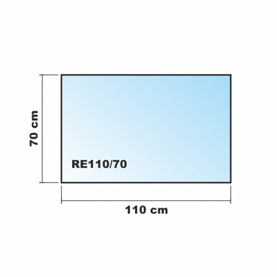 Saisonplatte Rechteck 110x70cm Glas schwarz - Kamin-Vorlegeplatte Funkenschutzplatte Kaminbodenplatte Glasplatte