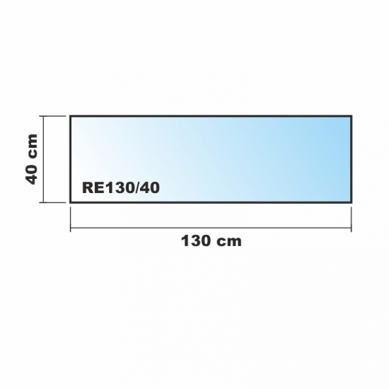 Saisonplatte Rechteck 130x40cm Glas weiß - Kamin-Vorlegeplatte Funkenschutzplatte Kaminbodenplatte Glasplatte
