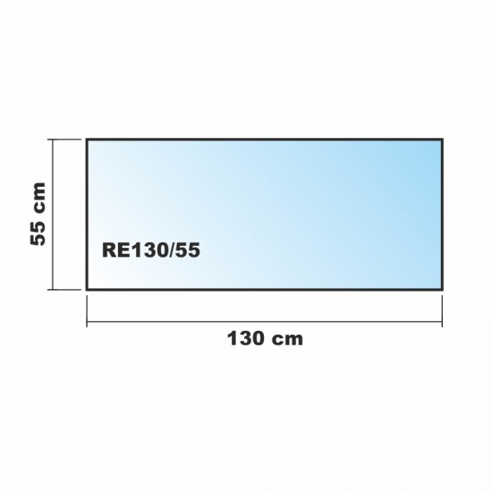 Saisonplatte Rechteck *Frosty* 130x55cm - Kamin-Vorlegeplatte Milchglas Funkenschutzplatte Kaminbodenplatte Glasplatte