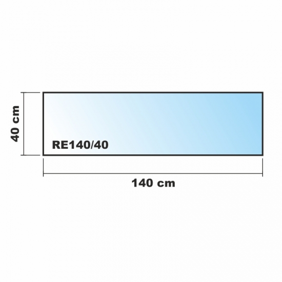 Saisonplatte Rechteck *Frosty* 140x40cm - Kamin-Vorlegeplatte Milchglas Funkenschutzplatte Kaminbodenplatte Glasplatte