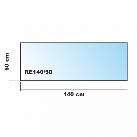 Saisonplatte Rechteck 140x50cm Glas weiß - Kamin-Vorlegeplatte Funkenschutzplatte Kaminbodenplatte Glasplatte