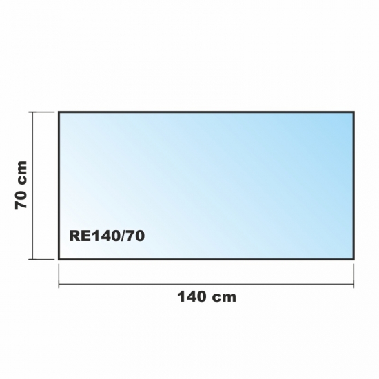 Saisonplatte Rechteck *Frosty* 140x70cm - Kamin-Vorlegeplatte Milchglas Funkenschutzplatte Kaminbodenplatte Glasplatte
