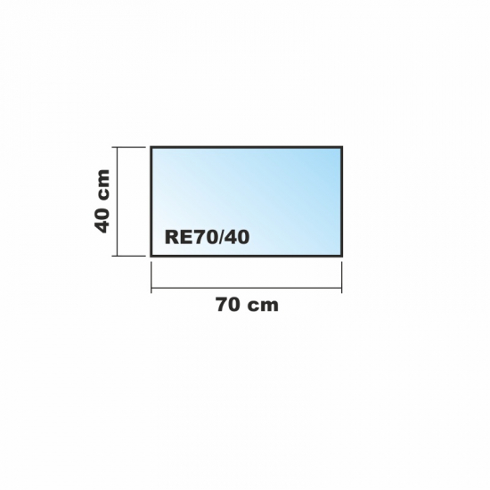 Saisonplatte Rechteck *Frosty* 70x40cm - Kamin-Vorlegeplatte Milchglas Funkenschutzplatte Kaminbodenplatte Glasplatte