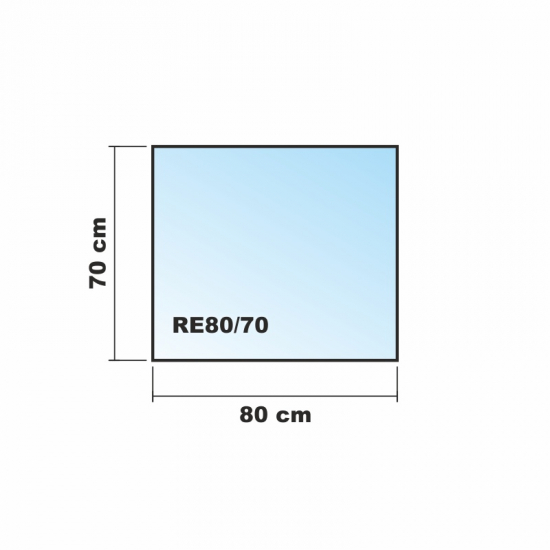 Saisonplatte Rechteck 80x70cm Glas weiß - Kamin-Vorlegeplatte Funkenschutzplatte Kaminbodenplatte Glasplatte
