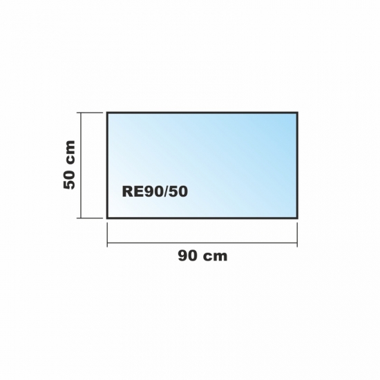 Saisonplatte Rechteck *Frosty* 90x50cm - Kamin-Vorlegeplatte Milchglas Funkenschutzplatte Kaminbodenplatte Glasplatte