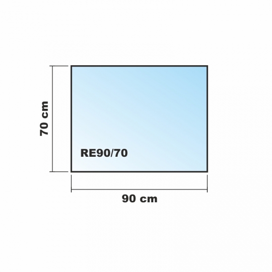 Saisonplatte Rechteck *Frosty* 90x70cm - Kamin-Vorlegeplatte Milchglas Funkenschutzplatte Kaminbodenplatte Glasplatte