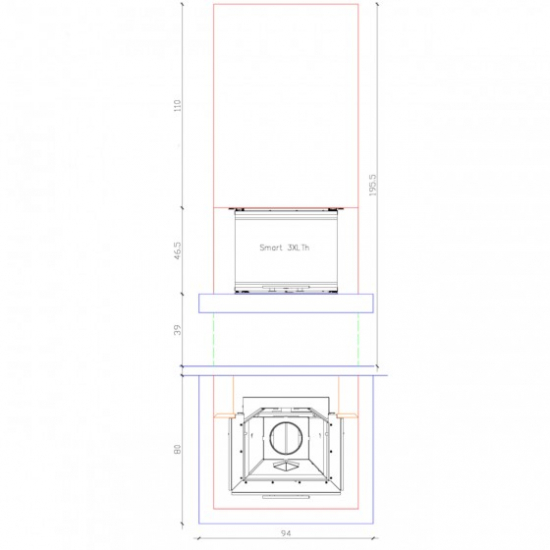 EEK A+ Kaminbausatz Royal Medium Hajduk SMART 3XLTh Panoramakamin mit 6,5 kW