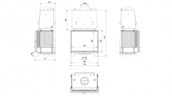 *EEK A+ Wasserführender Guss-Kamineinsatz Kratki FRANEK PW 12 mit 12kW
