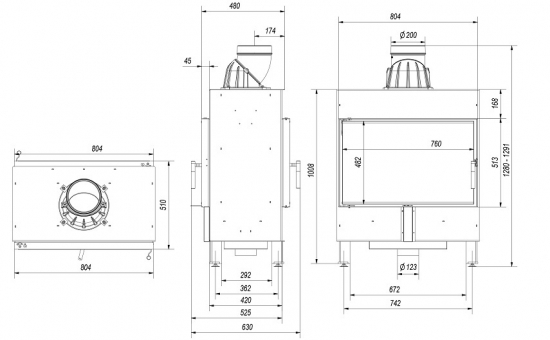 EEK A - Tunnel-Kamineinsatz Kratki Lucy 14 mit 14 kW