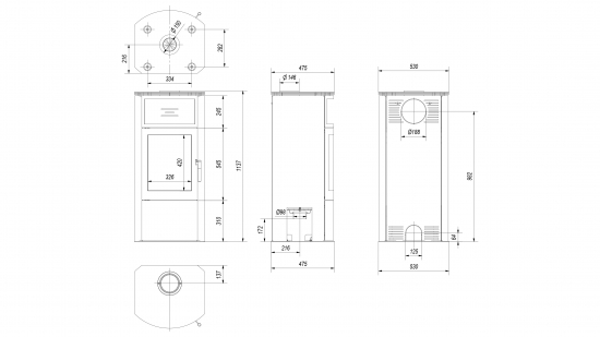 *EEK A Kaminofen Kratki TITAN mit 11kW