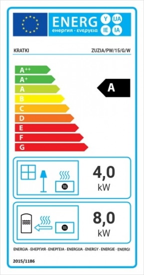 *EEK A Wasserführender Kamineinsatz ZUZIA/PW/15/G/W - 12kW Hebetür + BIMSCHV II