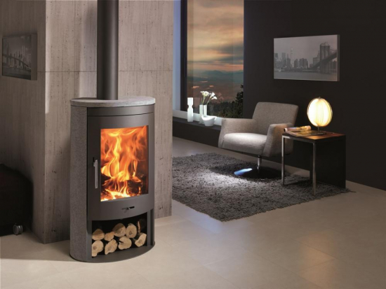 EEK A+ Kaminofen mit Speckstein Panadero OVAL 3 STEIN - 8,7 kW