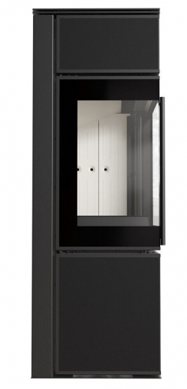 *EEK A Eck-Kaminofen Kratki TORA/S mit Quarzsinter Nero Assoluto mit 8kW