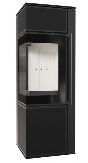 *EEK A Eck-Kaminofen Kratki TORA/S mit Quarzsinter Nero Assoluto mit 8kW