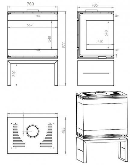 EEK A+ Panoramakaminofen SCANDINAVIAN 75 - 10kW