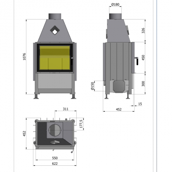 EEK A+ Kamineinsatz HAJDUK SMART XLT rahmenlos - 6,5 kW