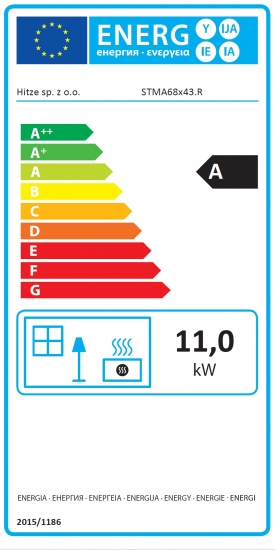 EEK A Eck-Kamineinsatz HITZE STMA68X43.R mit 11kW