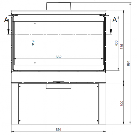 EEK A+ 3seitiger Kaminofen DORAKO STO M 14 3F ECODESIGN - 8,5 kW