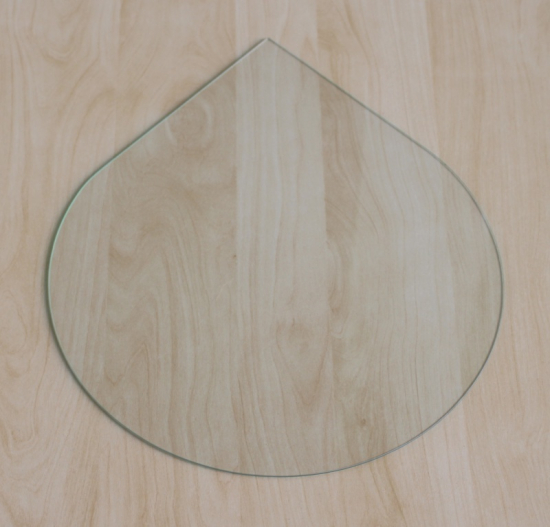 Tropfen 125cm- Funkenschutzplatte Kaminbodenplatte Glasplatte