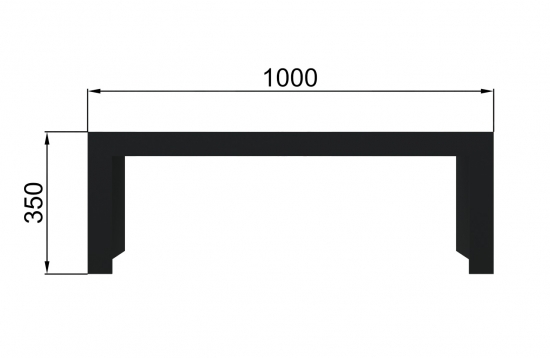 Universal-Untergestell für Kaminöfen Ofenbank Ständer L100xB50xH35cm Kaminuntergestell SCHWARZ