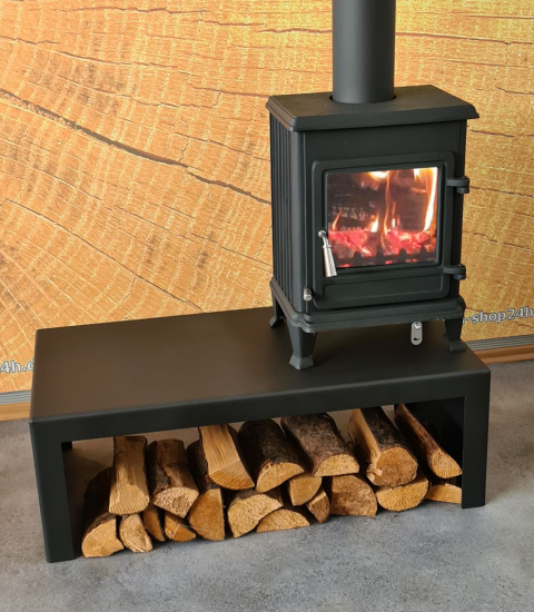 Universal-Untergestell für Kaminöfen Ofenbank Ständer L100xB50xH35cm Kaminuntergestell SCHWARZ