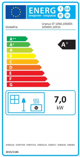 EEK A+ - Guss-Kaminofen Globe Fire Uranus - 7kW