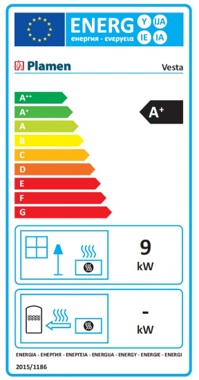 EEK A+ Gusskaminofen Plamen Vesta braun - 9kW