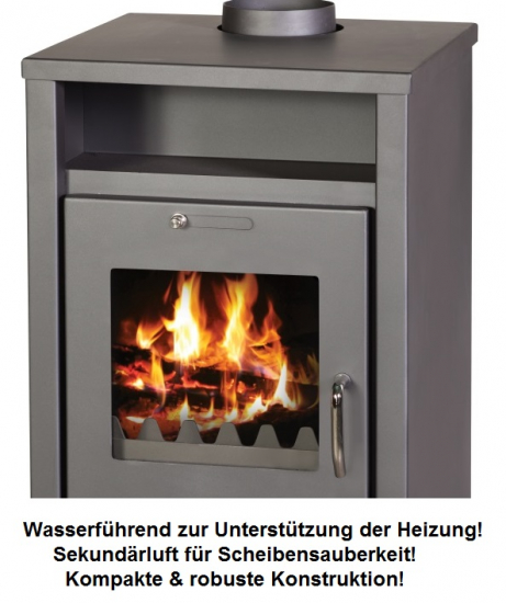 EEK A Wasserführender Kaminofen Victoria Deluxe B, schwarz - 12kW