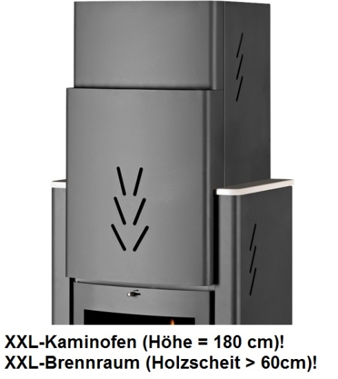 EEK A XXL-Kaminofen (180cm) Victoria Sonata mit XL-Brennraum – 16kW