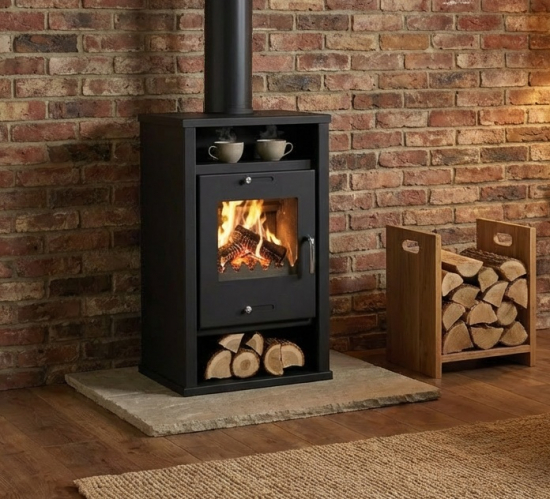 EEK A+ Kaminofen Victoria Deluxe schwarz 9,6 kW