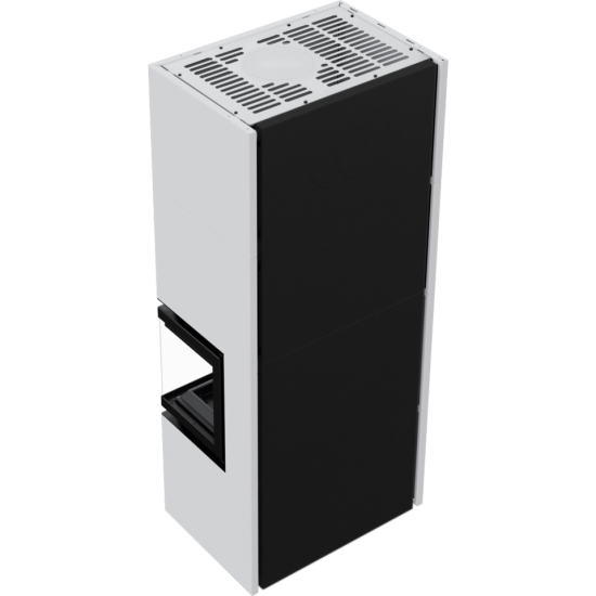 EEK A - Eck-Kaminbausatz Kratki SIMPLE 8 BOX rechts BS - weiß - 8kW + BIMSCHV II