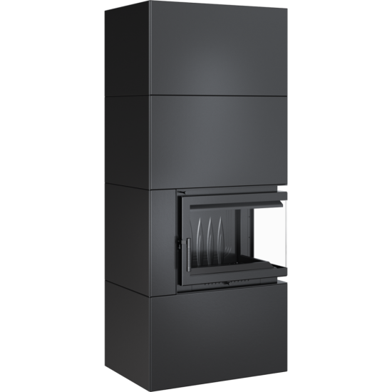 EEK A - Eck-Kaminbausatz Kratki SIMPLE 8 BOX rechts BS - schwarz - 8kW + BIMSCHV II