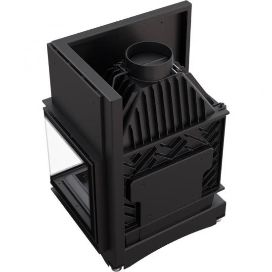 *EEK A Eck-Gusskamineinsatz Kratki ZUZIA ECO 12 DECO, rechts + BISMSCHV II - 12kW