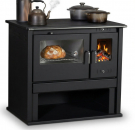 EEK A+ Küchenofen Holzherd Victoria VIKI LUX links  mit Edelstahlbackfach schwarz BA1