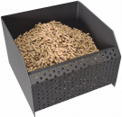 Pelletbrenner, Pelletkorb f. Kaminofen [Holzpellets im Kaminofen/-Heizeinsatz verbrennen, 25 x 25 x 17cm] Kaminbrennkorb