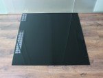 Quadrat 100x100cm Glas schwarz - Funkenschutzplatte Kaminbodenplatte Glasplatte Ofenplatte