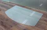 Segmentbogen *Frosty* 100x60cm - Funkenschutzplatte Milchglas Kaminbodenplatte Glasplatte